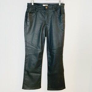 Kut from the Kloth Kelsey Fab Ab Ankle Flare Jean Womens 6 Gray Wax Coated Shiny